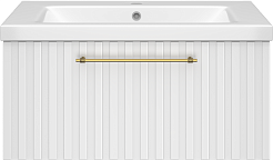 Brevita Тумба под раковину Alicante 80 подвесная белая – фотография-1