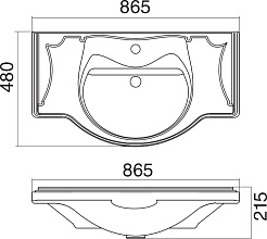 Opadiris Тумба с раковиной Тибет 85 белая – фотография-5