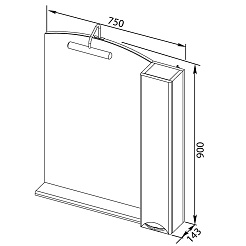 Aquanet Зеркальный шкаф "Асти 75" – фотография-5