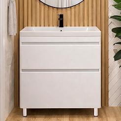 Vivon Тумба под раковину Atwood 80 напольная белая матовая – фотография-2