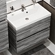 Водолей Тумба с раковиной Бест 90 подвесная лиственница структурная контрастно-серая – фотография-18