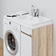 СанТа Мебель для ванной под стиральную машину Марс 90 R белая/янтарное дерево – фотография-24