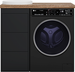 Brevita Мебель для ванной Grafit 100 под стиральную машину графит/махагон – фотография-2