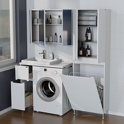 СанТа Мебель для ванной под стиральную машину Лондон 90 L белая – фотография-3