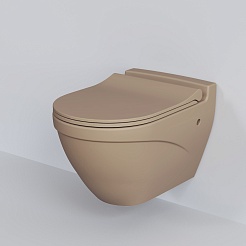 Ambassador Сиденье для унитаза Nord тонкое темно-бежевое матовое – фотография-5