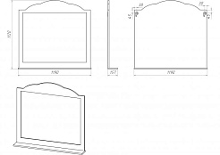 Misty Зеркало для ванной Roma 120 ясень/ патина – фотография-2