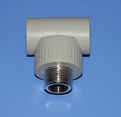 ФД Пласт 1118 Тройник PPR серый комби. НР 40 х 3/4" (416396) – фотография-2