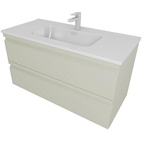 Aquatek Тумба с раковиной Вега 100 подвесная шалфей зеленый