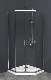 BelBagno Душевой уголок Uno 90/90 UNO-195-P-2-90-C-Cr стекло прозрачное – фотография-1