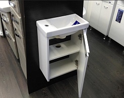 Водолей Тумба с раковиной Бридж 40 L с ручкой Рейлинг подвесная белая – фотография-10