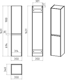 Brevita Шкаф пенал Balaton 35 L белый – фотография-6