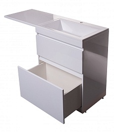 Style Line Мебель для ванной Даллас 130 R Люкс Plus белая – фотография-10