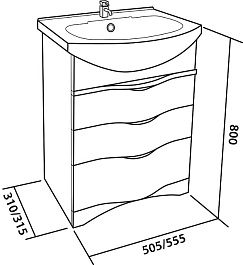 Bas Тумба с раковиной Опера 60 – фотография-2