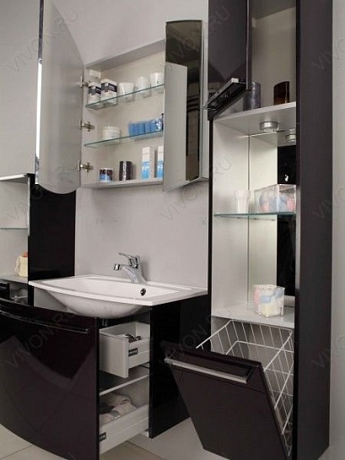 Акватон Шкаф-пенал для ванной Севилья гранат – фотография-2