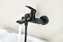 Aquatek Смеситель для ванны с душем Лира AQ1440MB матовый черный – фотография-2