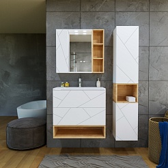 Бриклаер Шкаф подвесной Кристалл 20 открытый дуб бунратти – фотография-2