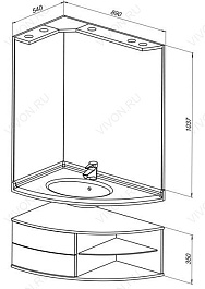 Aquanet Комплект Мебели "Корнер I 89 Open" L (161242) – фотография-2