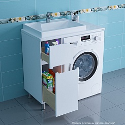 СанТа Тумба под раковину над стиральной машиной Лондон 29 белая – фотография-7