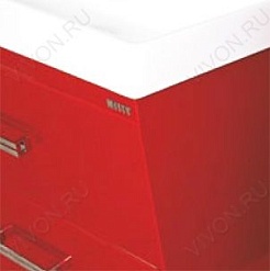 Misty Тумба с раковиной Джулия 75 QVATRO конус красная – фотография-3