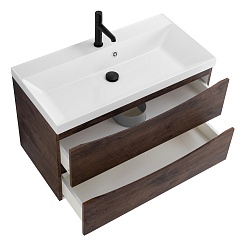 BelBagno Тумба с раковиной Marino 80 подвесная Rovere Moro – фотография-5