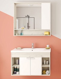 Акватон Мебель для ванной Флай 100 дуб крафт/белый – фотография-1