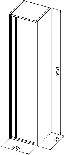 Aquanet Шкаф пенал Lino 35 подвесной дуб веллингтон – фотография-16