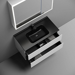 Sancos Тумба с раковиной Folk 90 bianco раковина Element 91 CN7002MB – фотография-3