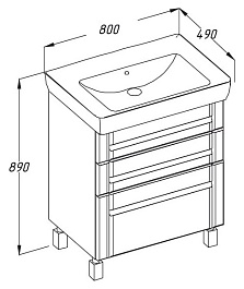 Opadiris Мебель для ванной "Лаварро 80" венге – фотография-2