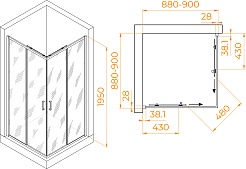 RGW Душевой уголок Passage PA-39 90x90 профиль хром стекло прозрачное – фотография-3