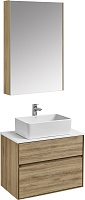 Акватон Мебель для ванной с белой столешницей Либерти 75 Mila 50 дуб эльвезия