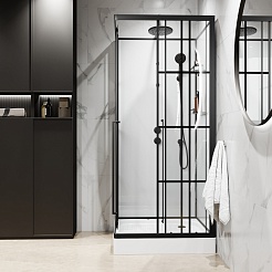 Niagara Душевая кабина Standart 100x100 L черная – фотография-5