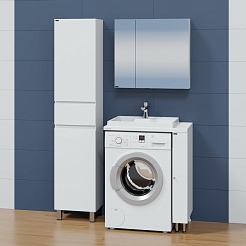 СанТа Мебель для ванной под стиральную машину Луна 75 L белая – фотография-2