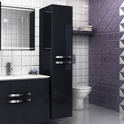  Пенал для ванной "Nota" R черный – фотография-1