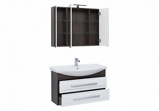 Aquanet Тумба с раковиной Остин 120 белая/дуб кантербери – фотография-4