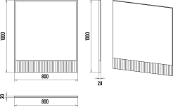 Brevita Мебель для ванной Dakota 80 подвесная дуб галифакс олово/белая – фотография-14