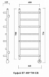 Domoterm Полотенцесушитель Орфей П7 400*700 E R – фотография-2