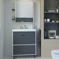 Mixline Мебель для ванной Байкал 75 белая/графит