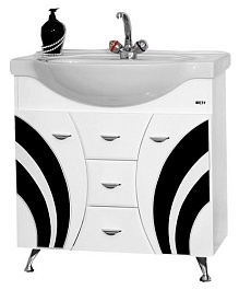 Misty Тумба с раковиной Каролина 80 черное стекло – фотография-1