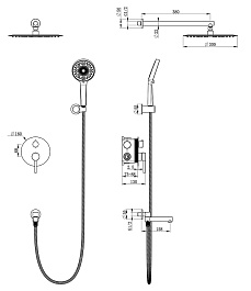 Oliveeka Душевой комплект Y OL-939017-BG золотой матовый – фотография-3