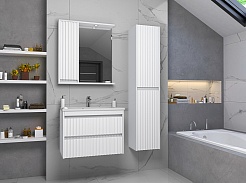 Brevita Зеркальный шкаф Balaton 80 L белый – фотография-5