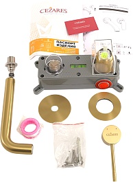 Cezares Смеситель для раковины чаши Relax RELAX-BLI2-1-BORO-W0 встраиваемый брашированное золото – фотография-4