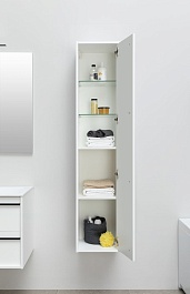 Aquanet Шкаф пенал Lino 35 подвесной белый матовый – фотография-10