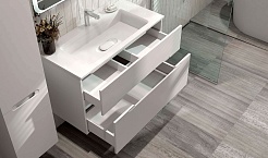 Jorno Тумба под раковину Modul 100 подвесная белая Mоl.01.97/P/W – фотография-2