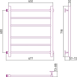 Стилье Полотенцесушитель Версия-Б 600х600 – фотография-2