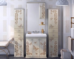 Misty Мебель для ванной Бабочка 75 R бежевая патина – фотография-2