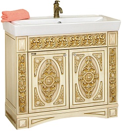 Misty Тумба с раковиной Беатрис 80 бежевая патина – фотография-1