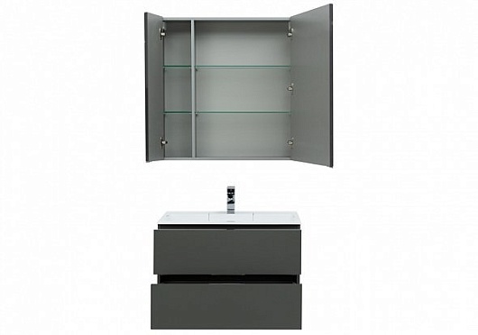 Aquanet Тумба с раковиной Алвита 80 серый антрацит – картинка-5