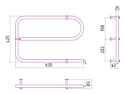 Стилье Полотенцесушитель электрический №05 G-образный 400х650 – фотография-2