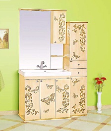 Misty Пенал для ванной Бабочка 35 R бежевый, патина – фотография-2