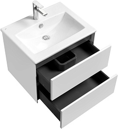 Акватон Мебель для ванной Сохо 60 L подвесная белая – фотография-8